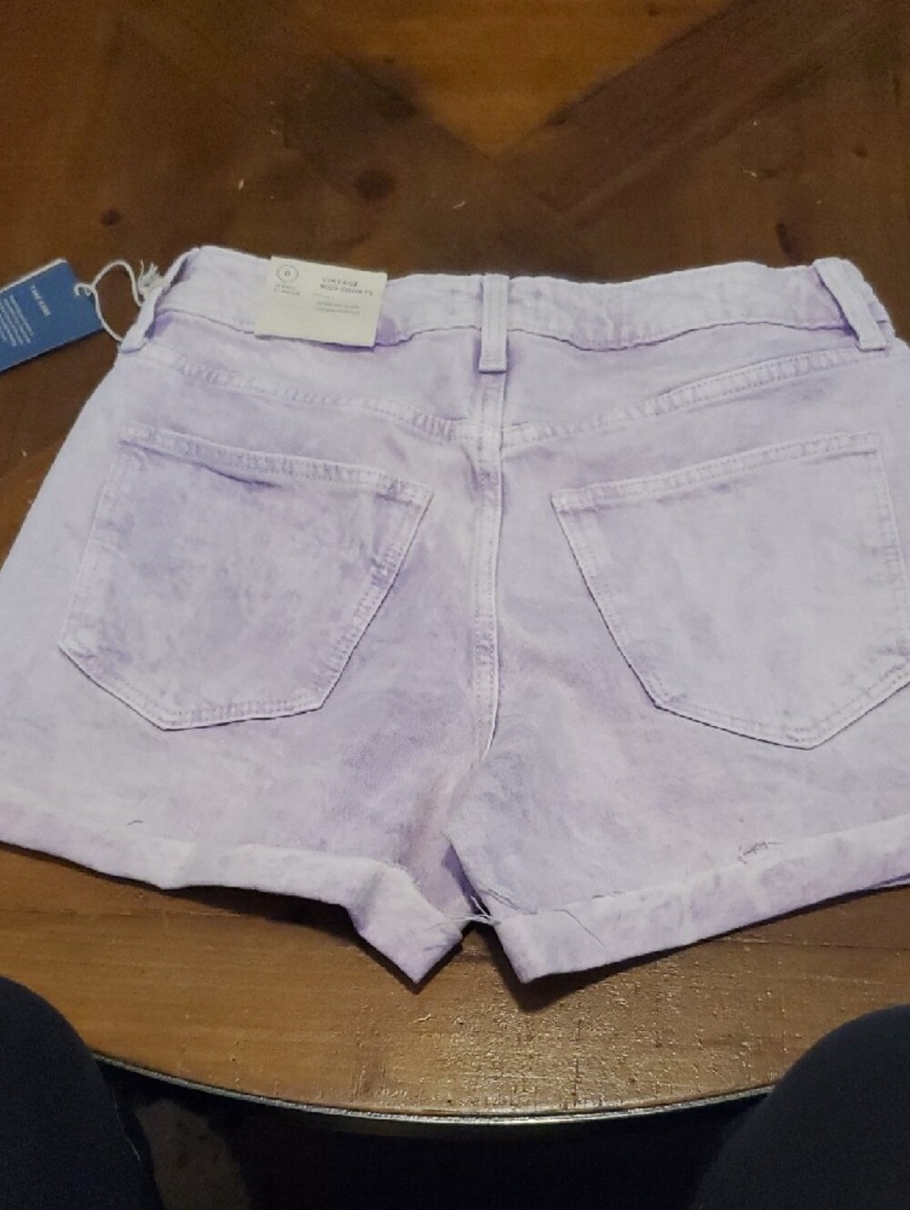Universal Thread Pastel Lavender Tie-Dye Denim Shorts - Picture 5 of 7